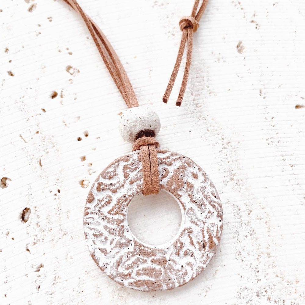 Coral Printed Pendant Necklaces